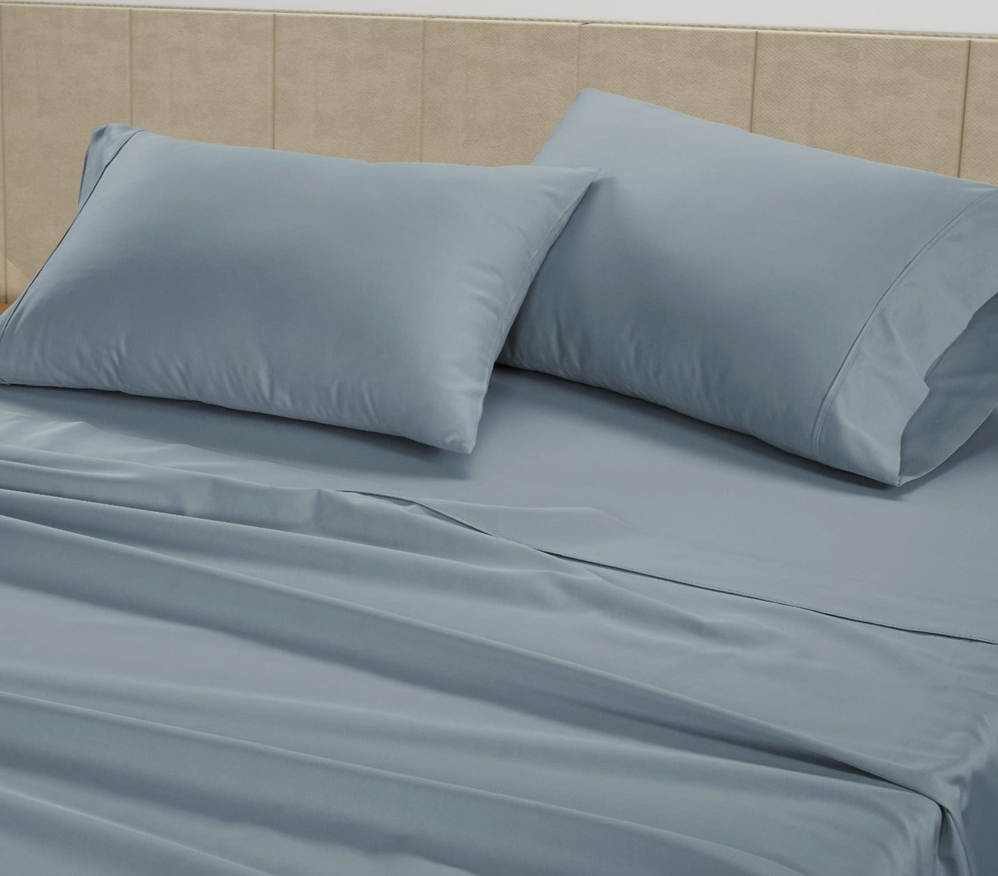 100% Cotton Sateen 500TC Sheet Set - French Blue